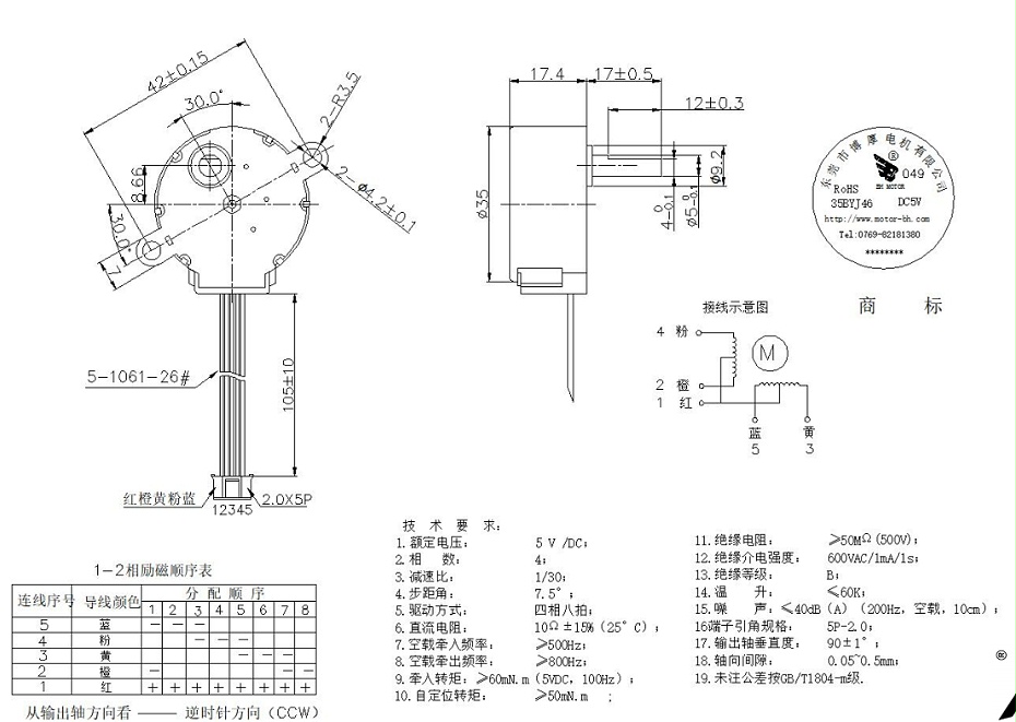 步進電機參數表